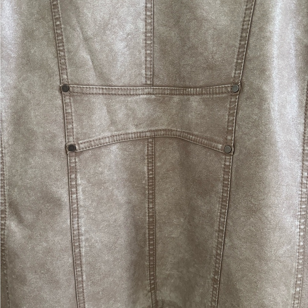 Elegant PU Tan Utility Jacket for Women - Picture 6 of 11